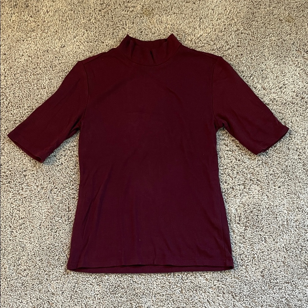 Marine Layer Burgundy Short Sleeve Top